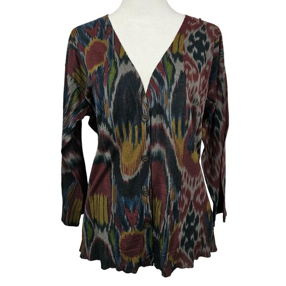 Dries Van Noten XS Cardigan Linen Cotton Button Front Multicolor Layering Piece - Picture 1 of 16